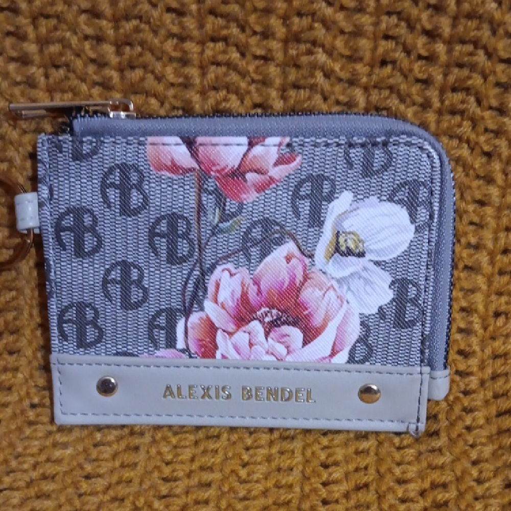 Alexis Bendel Floral Key & Card Holder - Gray and Pink